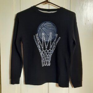 Waffle Knit HOOPS BASKETBALL Long Sleeve Graphic Tee, Championship Gold, Layers